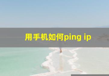 用手机如何ping ip